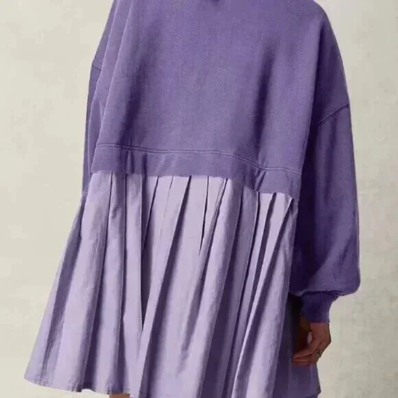 Purple Long Sleeve Sweater Dress - Picture 3 of 4
